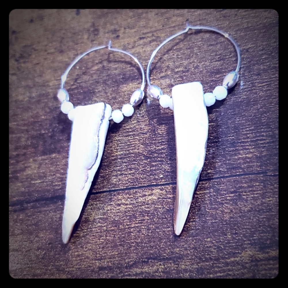 Summer mermaid earrings, boho earrings, hoops
